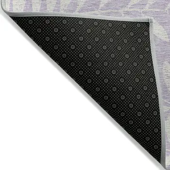 3' X 5' Lavender And Ivory Floral Washable Indoor Outdoor Area Rug