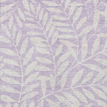 5' X 8' Lavender And Ivory Floral Washable Indoor Outdoor Area Rug