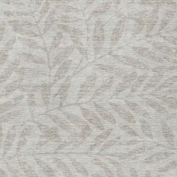 8' X 10' Taupe And Beige Floral Washable Indoor Outdoor Area Rug