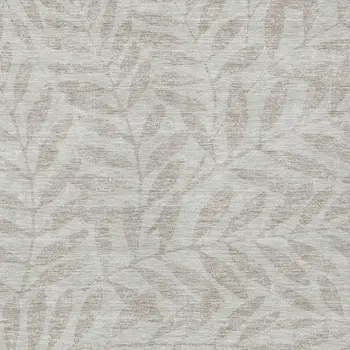 9' X 12' Taupe And Beige Floral Washable Indoor Outdoor Area Rug