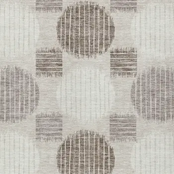 5' X 8' Beige Brown And Ivory Geometric Washable Indoor Outdoor Area Rug