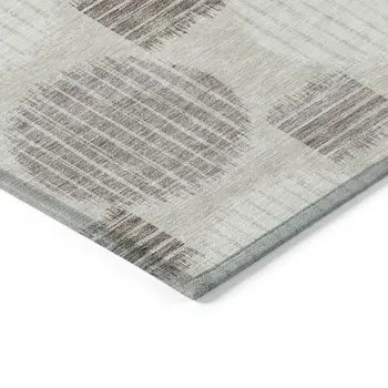 8' X 10' Beige Brown And Ivory Geometric Washable Indoor Outdoor Area Rug