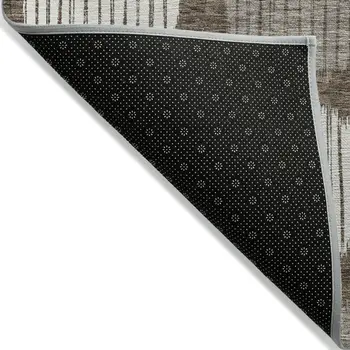 10' X 14' Brown Gray And Ivory Geometric Washable Indoor Outdoor Area Rug