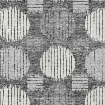 10' X 14' Charcoal And Ivory Geometric Washable Indoor Outdoor Area Rug