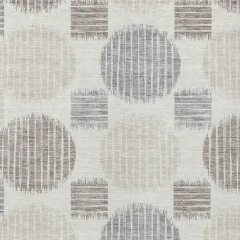 3' X 5' Ivory Brown And Gray Geometric Washable Indoor Outdoor Area Rug