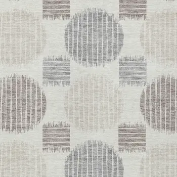 5' X 8' Ivory Brown And Gray Geometric Washable Indoor Outdoor Area Rug