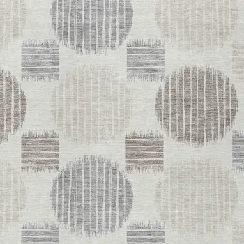 8' X 10' Ivory Brown And Gray Geometric Washable Indoor Outdoor Area Rug