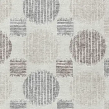 9' X 12' Ivory Brown And Gray Geometric Washable Indoor Outdoor Area Rug