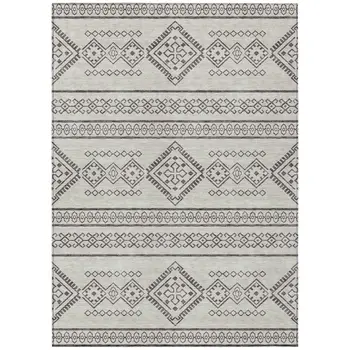 8' X 10' Beige And Brown Southwestern Washable Indoor Outdoor Area Rug