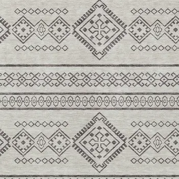 8' X 10' Beige And Brown Southwestern Washable Indoor Outdoor Area Rug