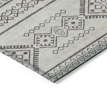 8' X 10' Beige And Brown Southwestern Washable Indoor Outdoor Area Rug