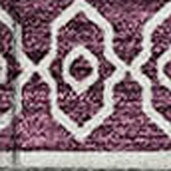 3' X 5' Eggplant And Ivory Southwestern Washable Indoor Outdoor Area Rug