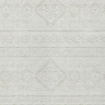 3' X 5' Ivory And Silver Southwestern Washable Indoor Outdoor Area Rug