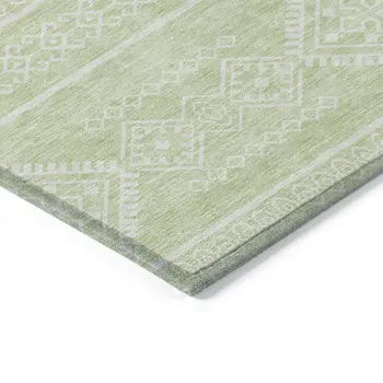 3' X 5' Mint Green And Ivory Southwestern Washable Indoor Outdoor Area Rug