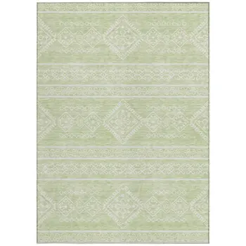 3' X 5' Mint Green And Ivory Southwestern Washable Indoor Outdoor Area Rug