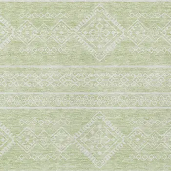 5' X 8' Mint Green And Ivory Southwestern Washable Indoor Outdoor Area Rug