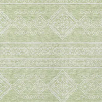 10' X 14' Mint Green And Ivory Southwestern Washable Indoor Outdoor Area Rug