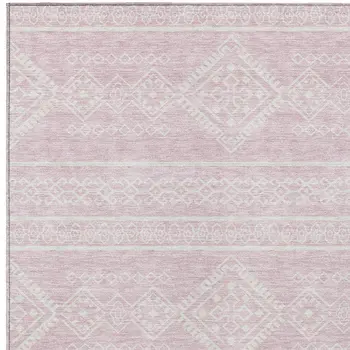 3' X 5' Pink And Ivory Southwestern Washable Indoor Outdoor Area Rug