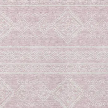 8' X 10' Pink And Ivory Southwestern Washable Indoor Outdoor Area Rug