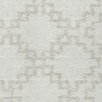 3' X 5' Ivory And Beige Geometric Washable Indoor Outdoor Area Rug