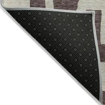 3' X 5' Brown And Beige Abstract Washable Indoor Outdoor Area Rug