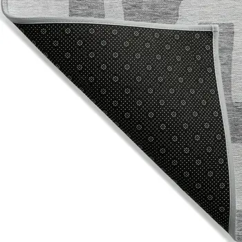 3' X 5' Gray And Ivory Abstract Washable Indoor Outdoor Area Rug