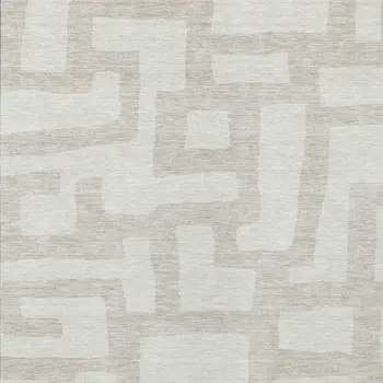 9' X 12' Ivory And Beige Abstract Washable Indoor Outdoor Area Rug