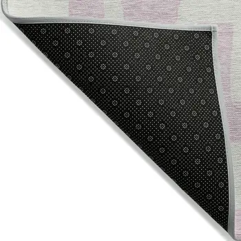 8' X 10' Pink And Ivory Abstract Washable Indoor Outdoor Area Rug