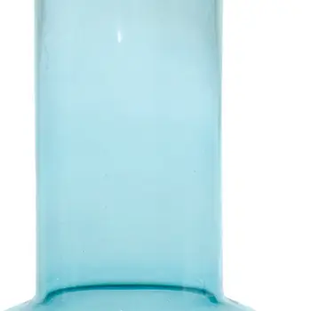 Set of Two Blue Round Glass Table Vase
