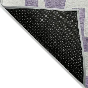 10' X 14' Purple And Ivory Abstract Washable Indoor Outdoor Area Rug