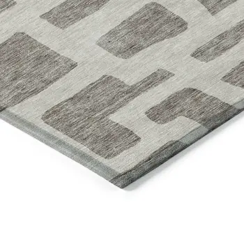 8' X 10' Taupe And Gray Abstract Washable Indoor Outdoor Area Rug