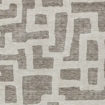 9' X 12' Taupe And Gray Abstract Washable Indoor Outdoor Area Rug