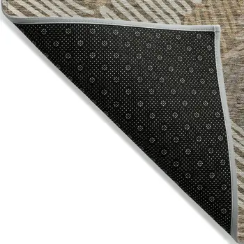 5' X 8' Brown And Ivory Floral Washable Indoor Outdoor Area Rug