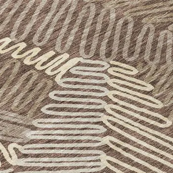 3' X 5' Chocolate And Ivory Floral Washable Indoor Outdoor Area Rug