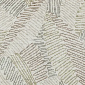 3' X 5' Ivory Gray And Brown Floral Washable Indoor Outdoor Area Rug