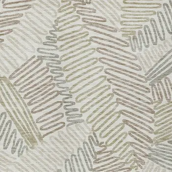 8' X 10' Ivory Gray And Brown Floral Washable Indoor Outdoor Area Rug