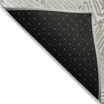 9' X 12' Ivory Gray And Brown Floral Washable Indoor Outdoor Area Rug