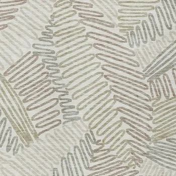 9' X 12' Ivory Gray And Brown Floral Washable Indoor Outdoor Area Rug
