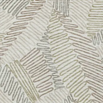 10' X 14' Ivory Gray And Brown Floral Washable Indoor Outdoor Area Rug