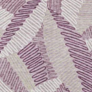10' X 14' Lavender Purple And Ivory Floral Washable Indoor Outdoor Area Rug
