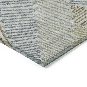 8' X 10' Taupe Gray And Beige Floral Washable Indoor Outdoor Area Rug