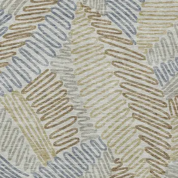 9' X 12' Taupe Gray And Beige Floral Washable Indoor Outdoor Area Rug