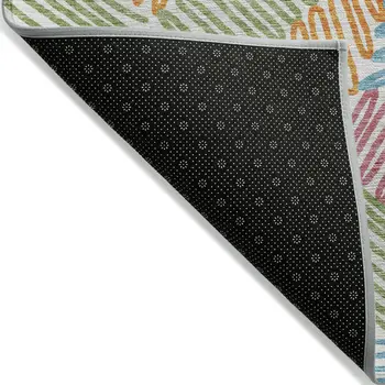 10' X 14' Blue Green And Pink Floral Washable Indoor Outdoor Area Rug