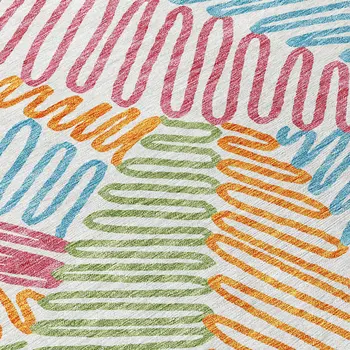 10' X 14' Blue Green And Pink Floral Washable Indoor Outdoor Area Rug