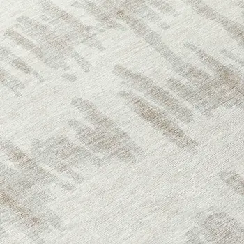 8' Ivory Brown And Gray Round Striped Washable Indoor Outdoor Area Rug