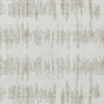 8' X 10' Ivory Brown And Gray Striped Washable Indoor Outdoor Area Rug
