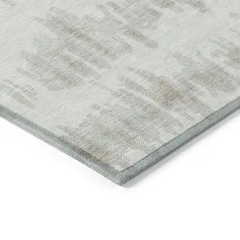 10' X 14' Ivory Brown And Gray Striped Washable Indoor Outdoor Area Rug