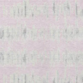 5' X 8' Pink And Gray Striped Washable Indoor Outdoor Area Rug