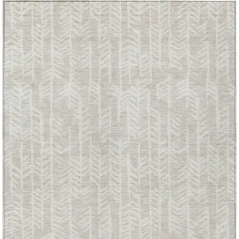5' X 8' Beige And Ivory Tribal Washable Indoor Outdoor Area Rug
