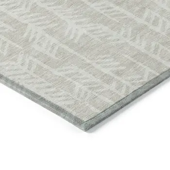 8' X 10' Beige And Ivory Tribal Washable Indoor Outdoor Area Rug